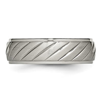 Titanium Brushed and Polished 7mm Grooved Band