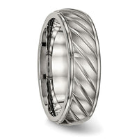 Titanium Brushed and Polished 7mm Grooved Band