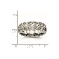 Titanium Brushed and Polished 7mm Grooved Band