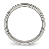 Titanium Brushed Center 7mm Ridged Edge Band