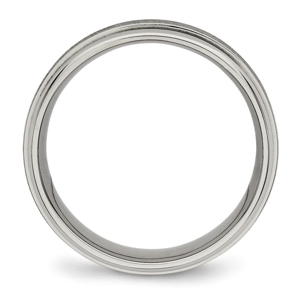 Titanium Brushed Center 7mm Ridged Edge Band