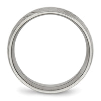 Titanium Polished Diamond Cut 8mm Band