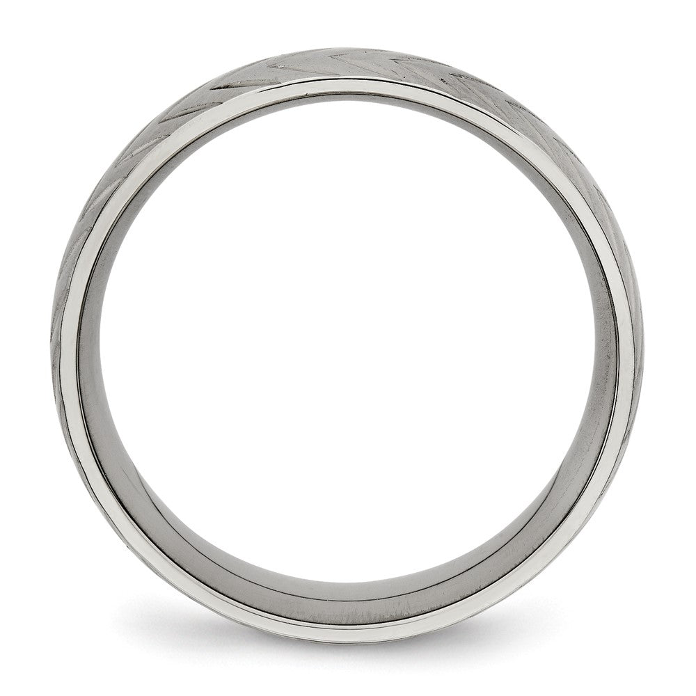 Titanium Polished Diamond Cut 8mm Band