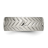 Titanium Polished Diamond Cut 8mm Band