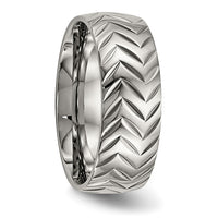 Titanium Polished Diamond Cut 8mm Band