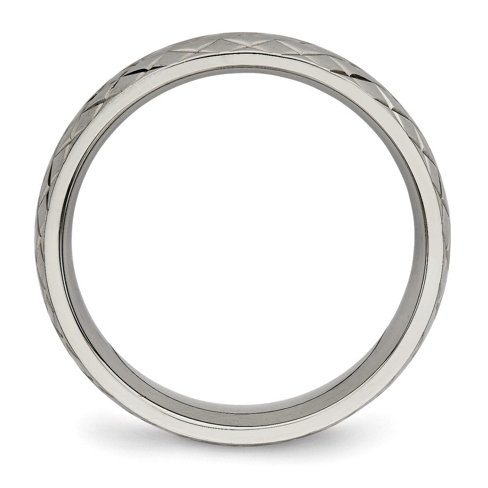 Titanium Polished and Textured 6mm Band