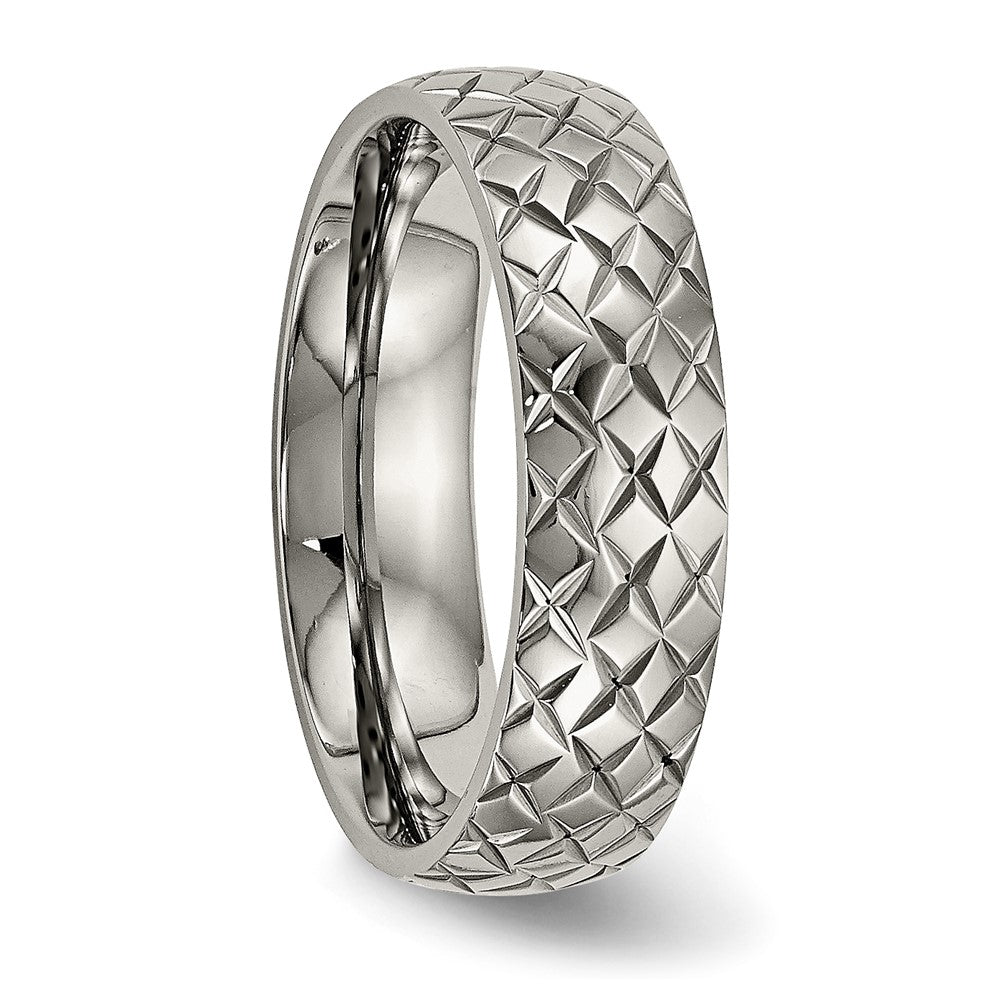 Titanium Polished and Textured 6mm Band