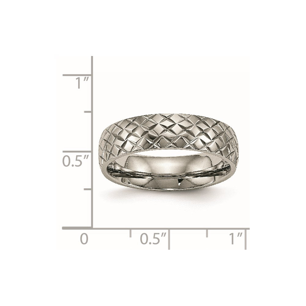 Titanium Polished and Textured 6mm Band