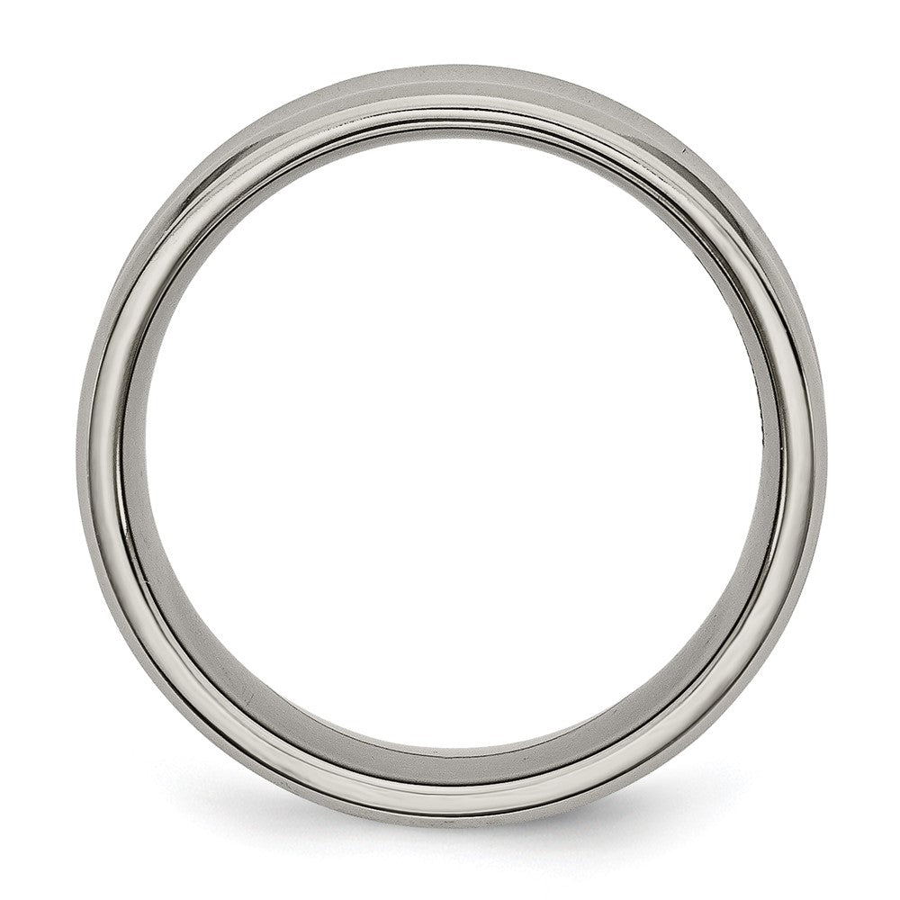 Titanium Polished Concave 8mm Beveled Edge Band