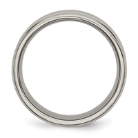 Titanium Polished Concave 8mm Beveled Edge Band