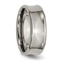 Titanium Polished Concave 8mm Beveled Edge Band
