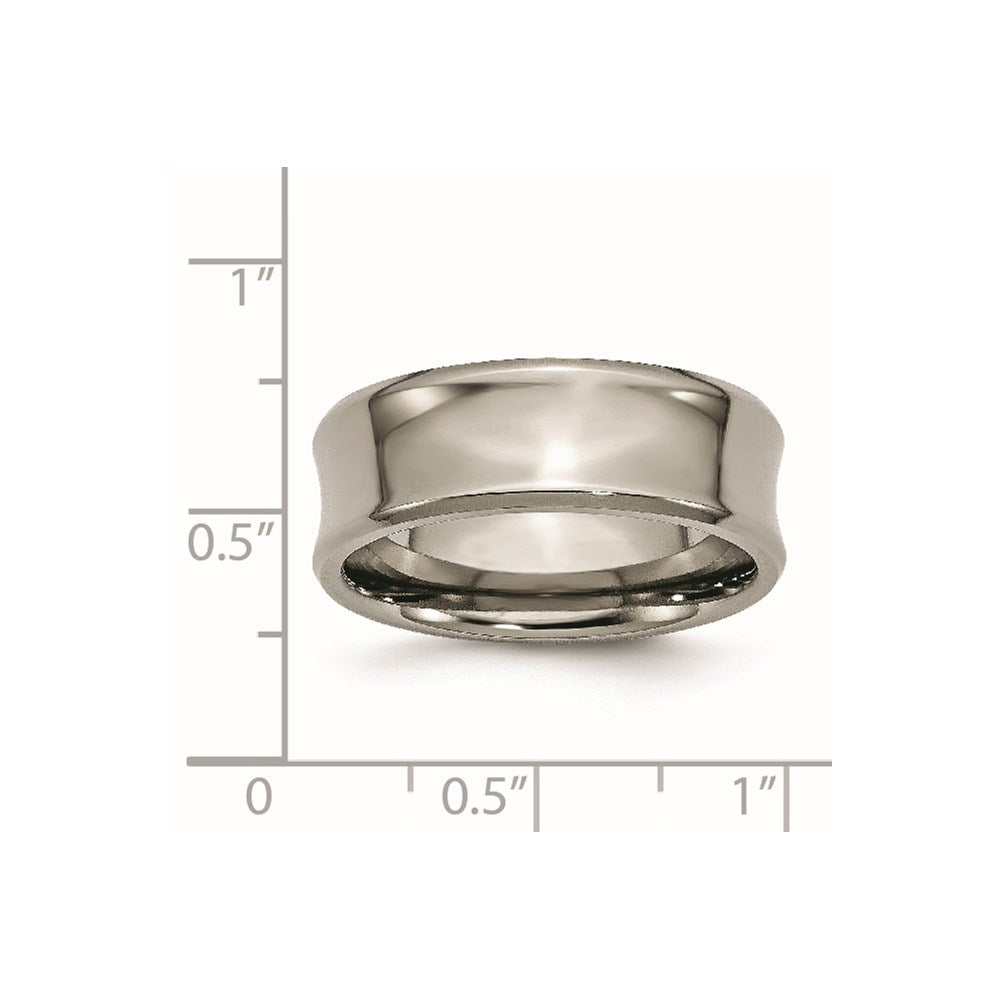 Titanium Polished Concave 8mm Beveled Edge Band