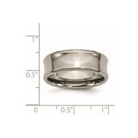 Titanium Polished Concave 8mm Beveled Edge Band