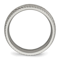 Titanium Polished Diamond Cut 7mm Band