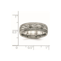 Titanium Polished Diamond Cut 7mm Band
