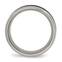 Titanium Polished with Black/Green Carbon Fiber Inlay 8mm Ring