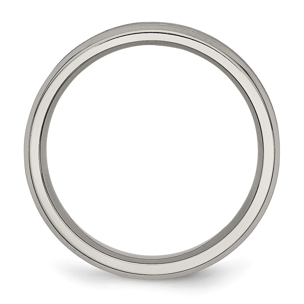 Titanium Brushed & Polished Concave 6mm Beveled Edge Band