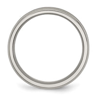 Titanium Brushed & Polished Concave 6mm Beveled Edge Band