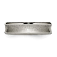 Titanium Brushed & Polished Concave 6mm Beveled Edge Band