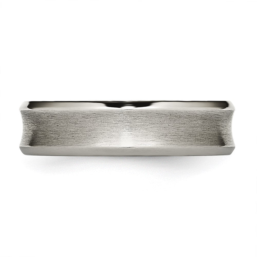 Titanium Brushed & Polished Concave 6mm Beveled Edge Band