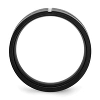 Titanium Polished Black IP-plated 8mm Grooved Comfort Fit Band
