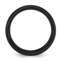 Black Titanium Polished with Black & Blue Carbon Fiber Inlay 8mm Band