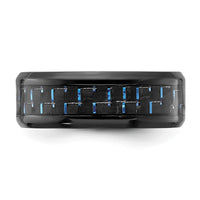 Black Titanium Polished with Black & Blue Carbon Fiber Inlay 8mm Band
