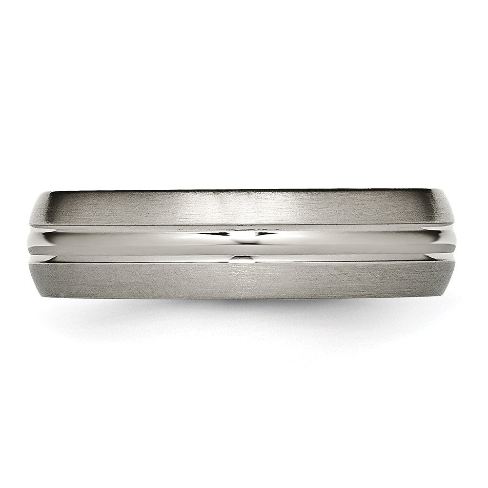 Titanium Brushed Center 6mm Grooved Band