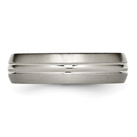 Titanium Brushed Center 6mm Grooved Band