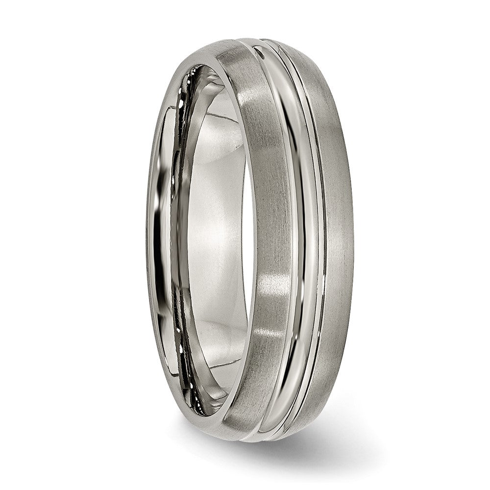 Titanium Brushed Center 6mm Grooved Band