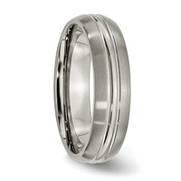 Titanium Brushed Center 6mm Grooved Band