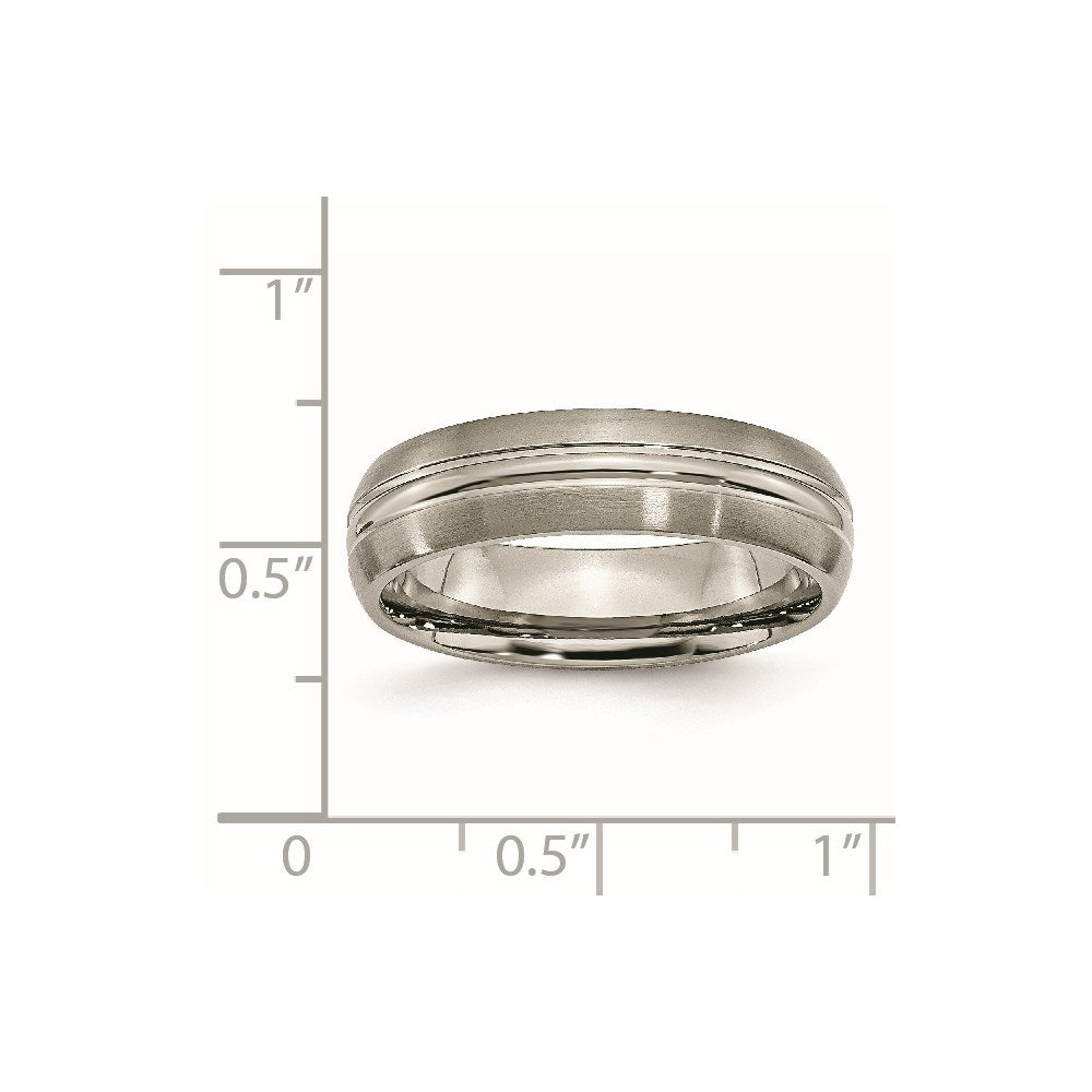 Titanium Brushed Center 6mm Grooved Band