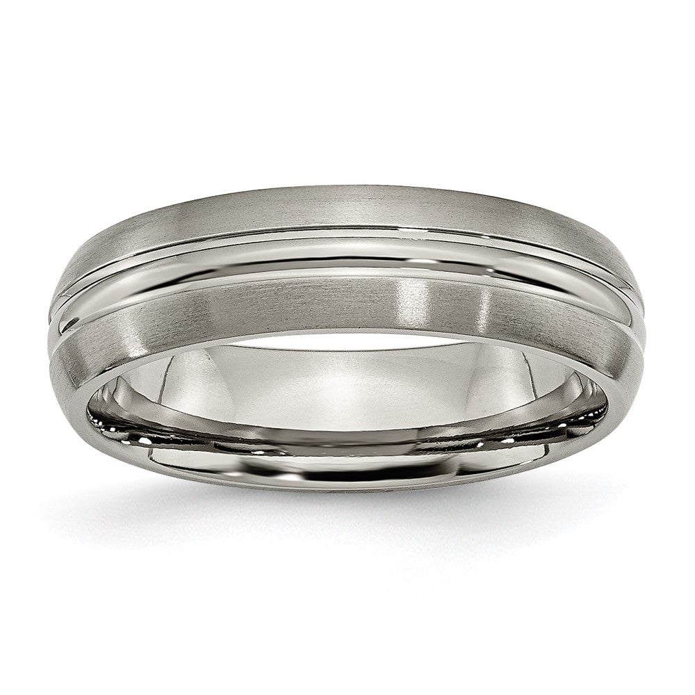 Titanium Brushed Center 6mm Grooved Band
