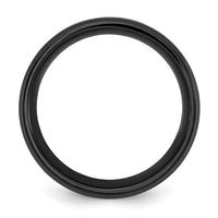 Black Titanium Brushed w/Polished Blue IP-plated Center 8mm Band