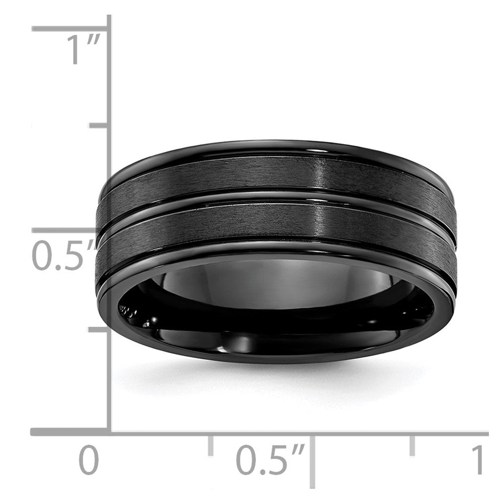 Titanium Black IP-plated Brushed and Polished 8mm Band