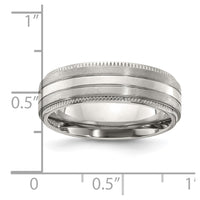 Titanium Brushed and Polished Textured Edge 7mm Band
