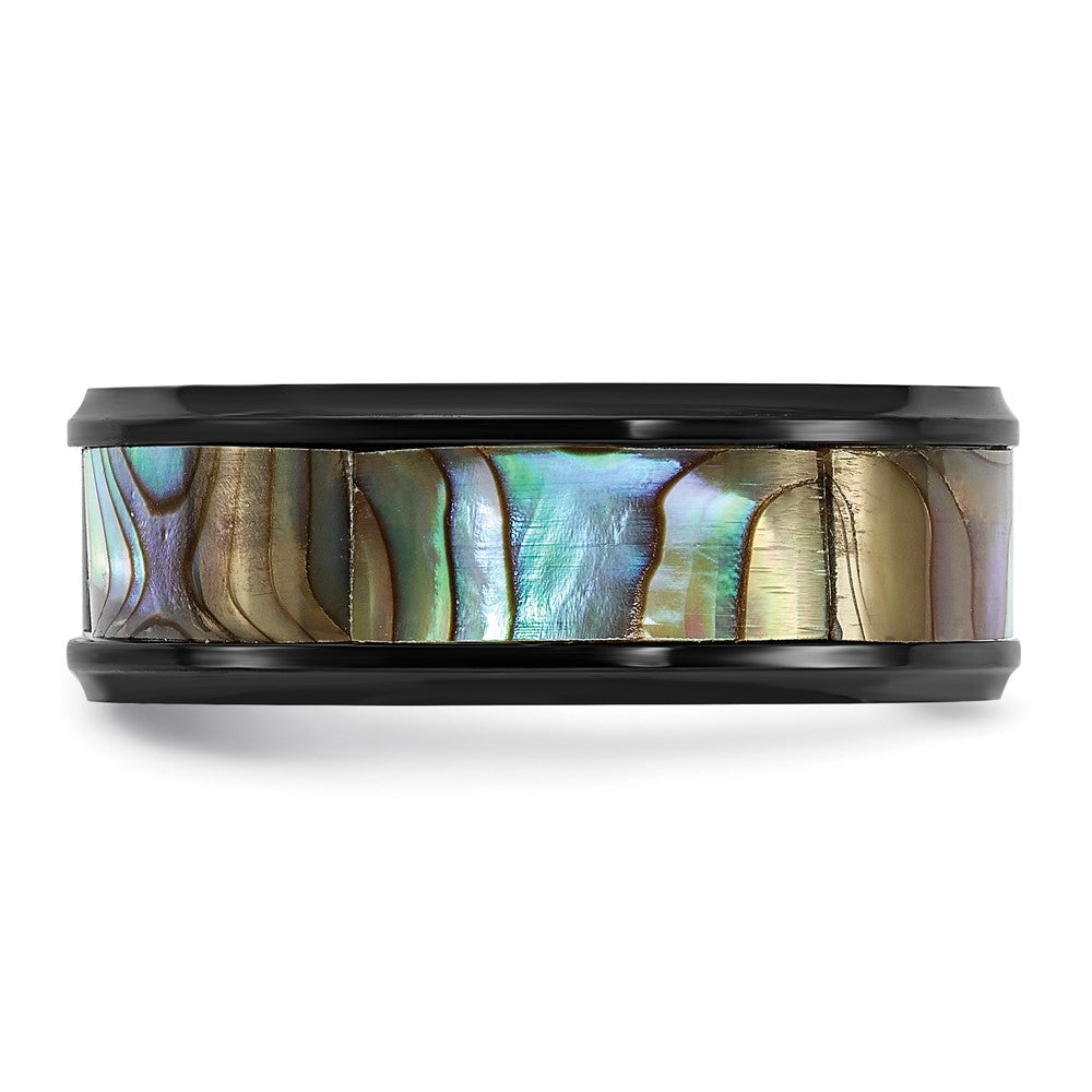 Titamium Black IP-plated Mother of Pearl Inlay 8mm Band