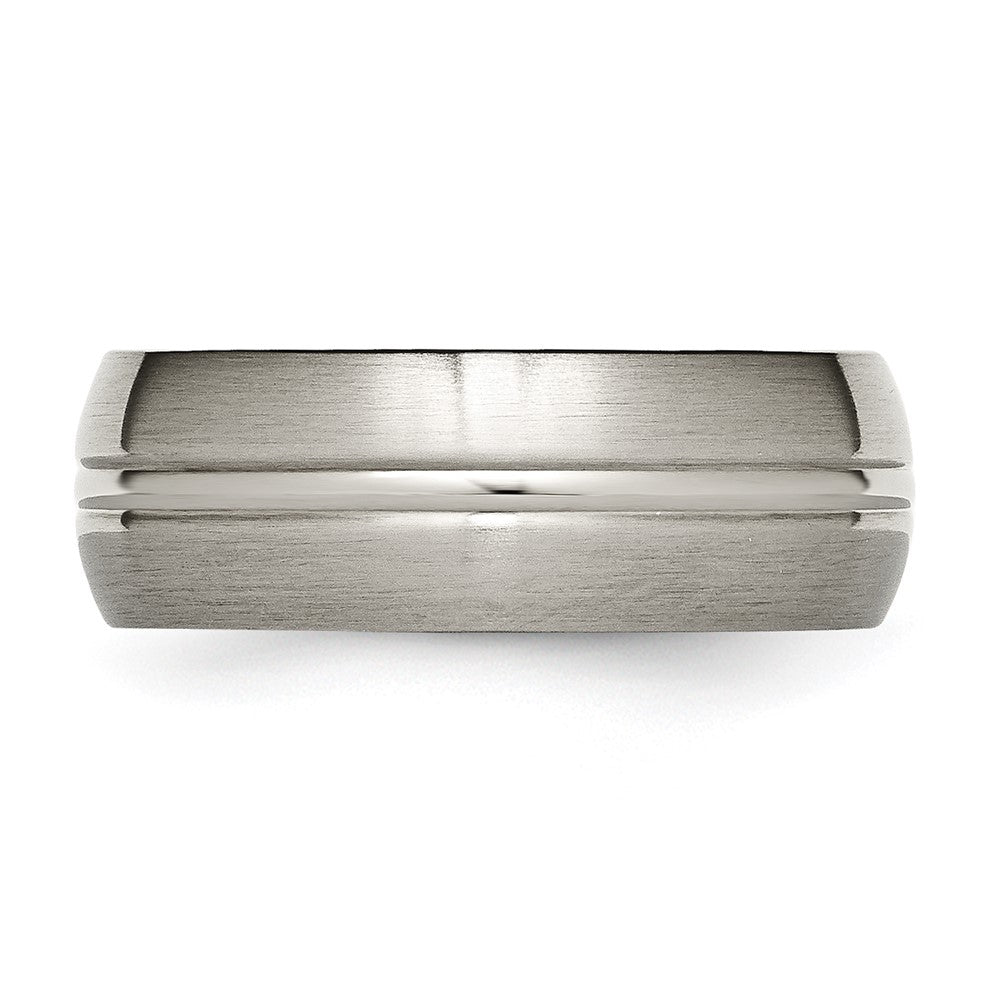 Titanium Brushed Center 8mm Grooved Band