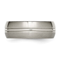 Titanium Brushed Center 8mm Grooved Band