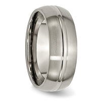Titanium Brushed Center 8mm Grooved Band