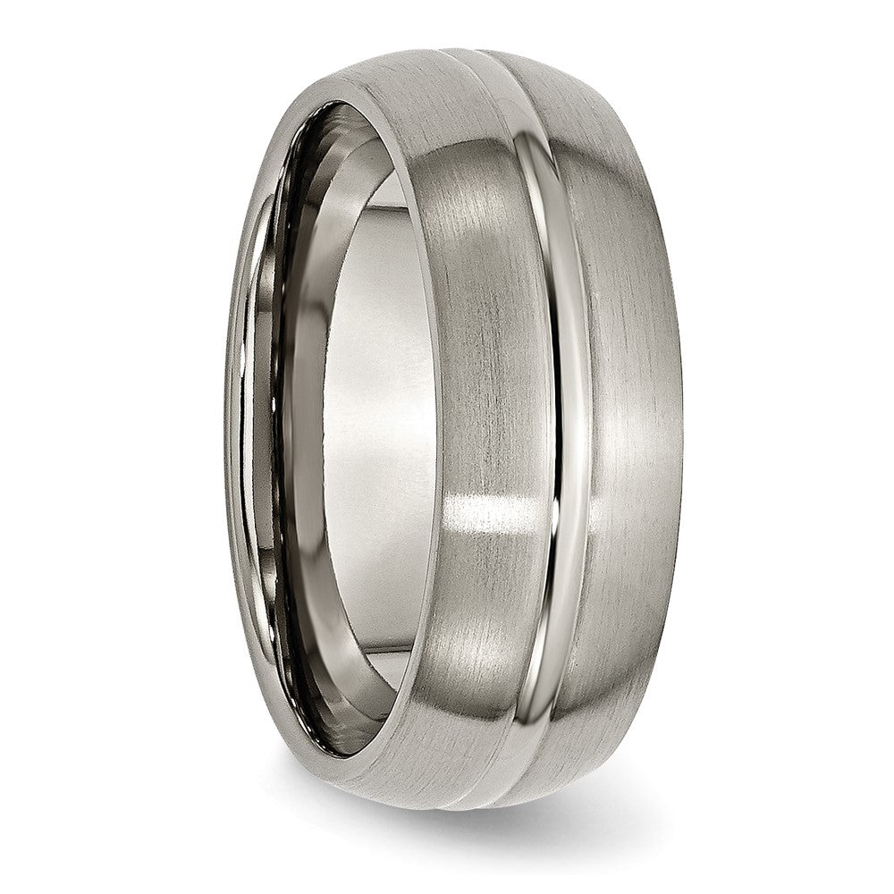 Titanium Brushed Center 8mm Grooved Band