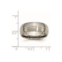 Titanium Brushed Center 8mm Grooved Band