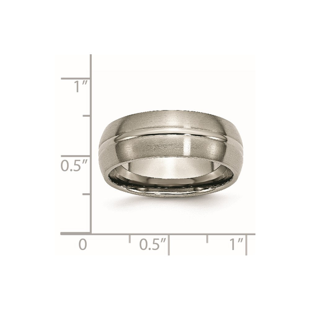 Titanium Brushed Center 8mm Grooved Band