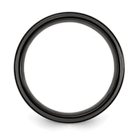 Black Titanium Polished with Grey Carbon Fiber Inlay 8.00mm Band