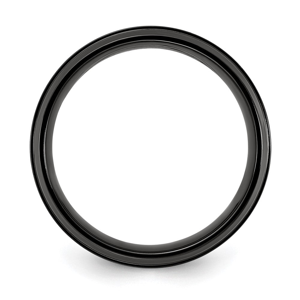 Black Titanium Polished with Grey Carbon Fiber Inlay 8.00mm Band
