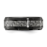Black Titanium Polished with Grey Carbon Fiber Inlay 8.00mm Band