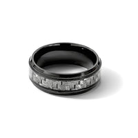 Black Titanium Polished with Grey Carbon Fiber Inlay 8.00mm Band