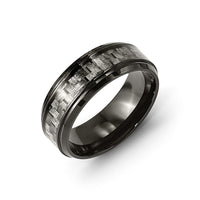 Black Titanium Polished with Grey Carbon Fiber Inlay 8.00mm Band