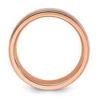 Titanium Brushed & Polished Rose IP-plated 7mm Band