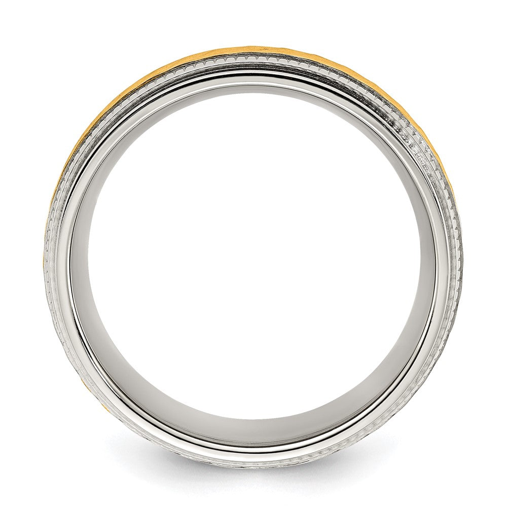 Titanium Polished w/Yellow IP-plated Center 8.00mm Band